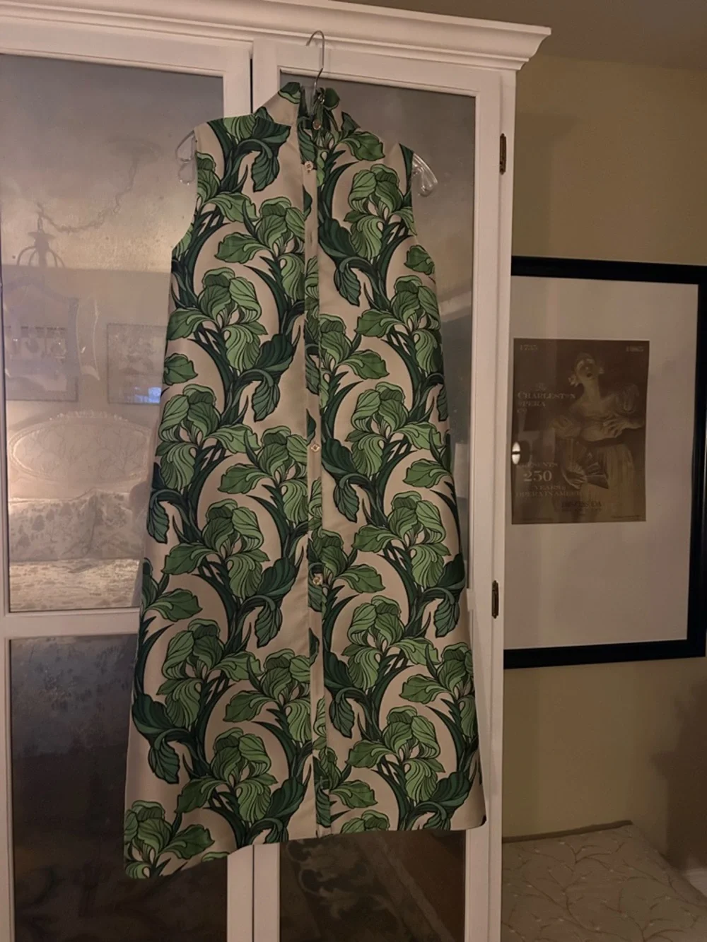 Buru Maxi Mod Printed Brocade Mock Neck Sleeveless Shift Maxi Dress - Picture 2 of 6